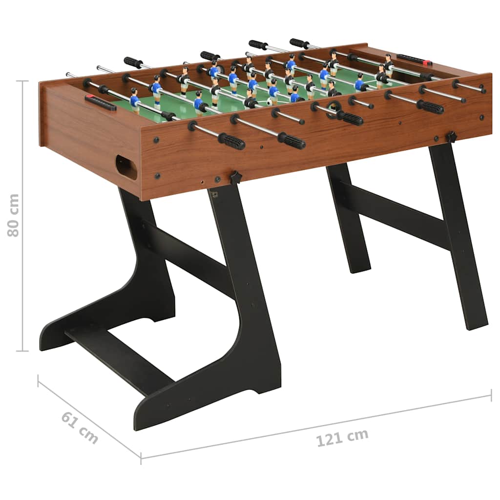 Calcio Balilla Pieghevole 121x61x80 cm Marrone