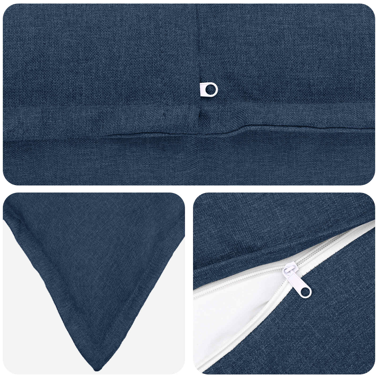 Federa 6 pcs HOUTEN Blu 50 x 70 cm Lino