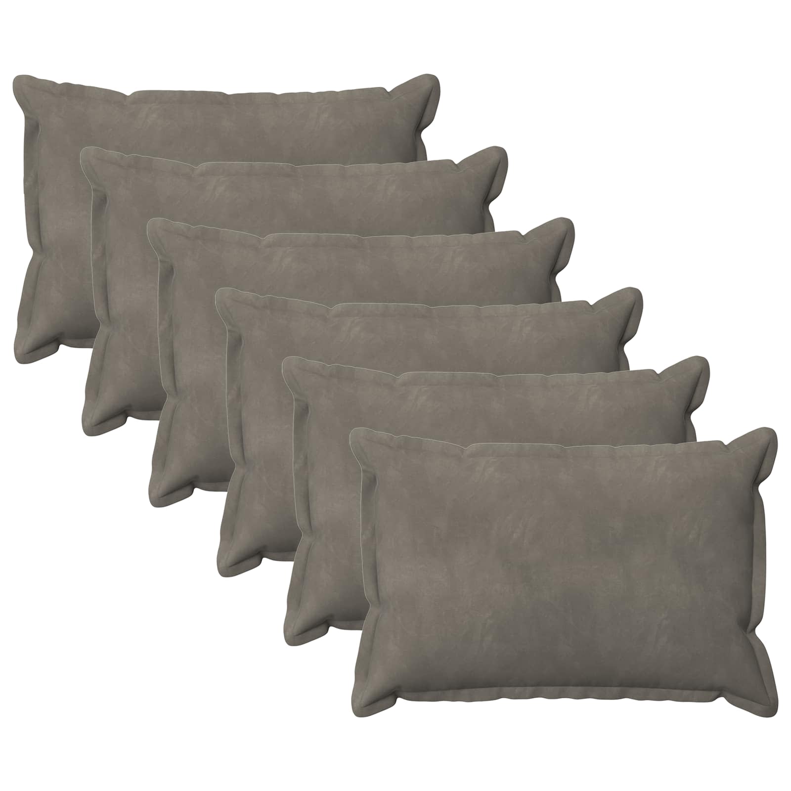 Federa 6 pcs HOUTEN Grigio Chiaro 50 x 70 cm Velluto