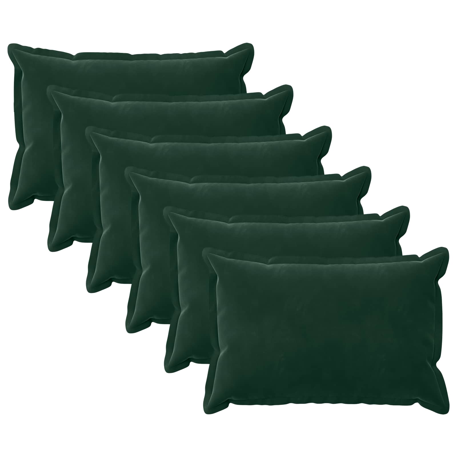 Federa 6 pcs HOUTEN Verde Scuro 50 x 70 cm Velluto