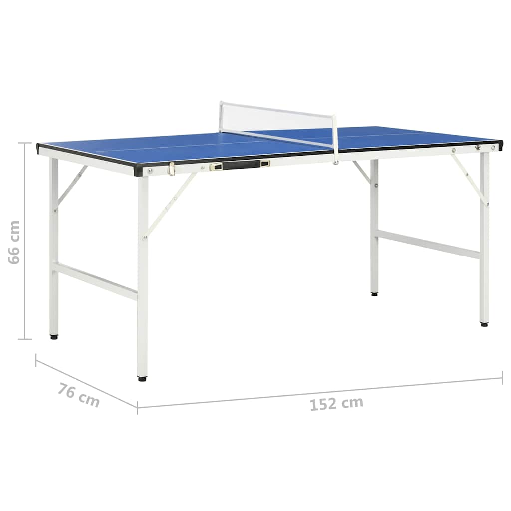 Tavolo da Ping Pong 5 Piedi con Rete 152x76x66 cm Blu