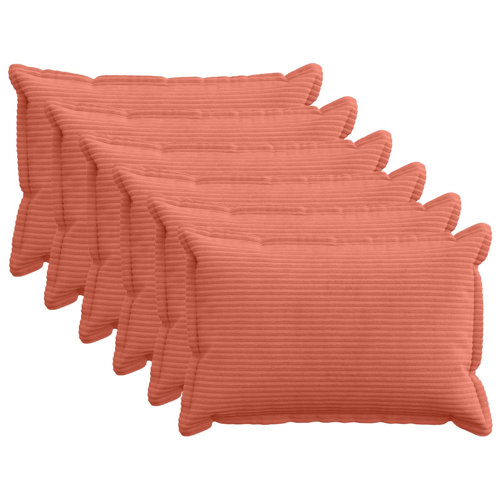 Federa 6 pz HOUTEN Rosso Arancio 50 x 70 cm corduroy