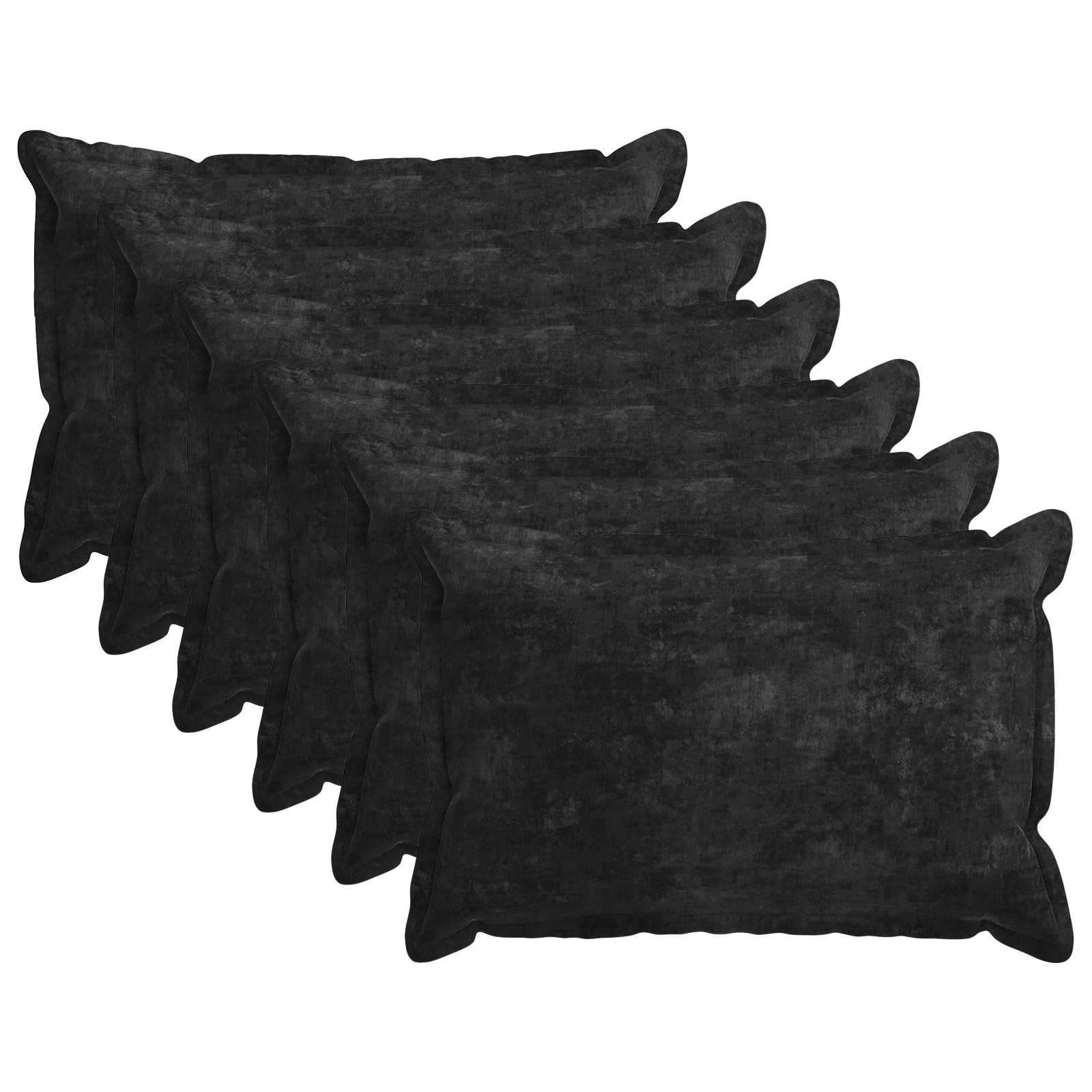 Federa 6 pz HOUTEN Antracite 50 x 70 cm Tessuto Chenille