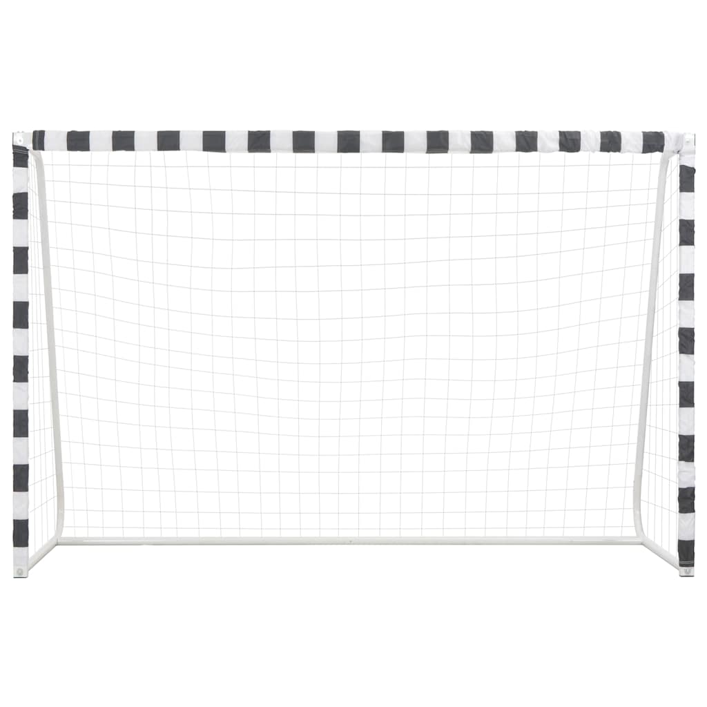 Porta da Calcio 300x200x90 cm in Metallo Bianco e Nero