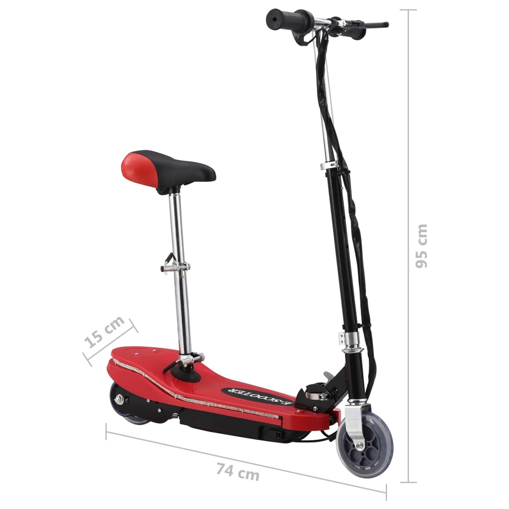 Monopattino con Sella e LED 120 W Rosso