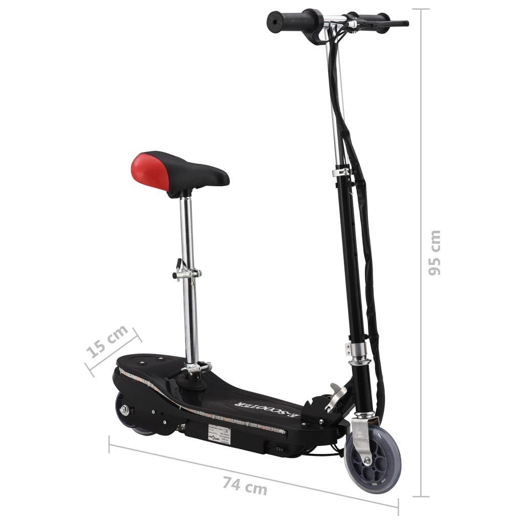 Monopattino con Sella e LED 120 W Nero