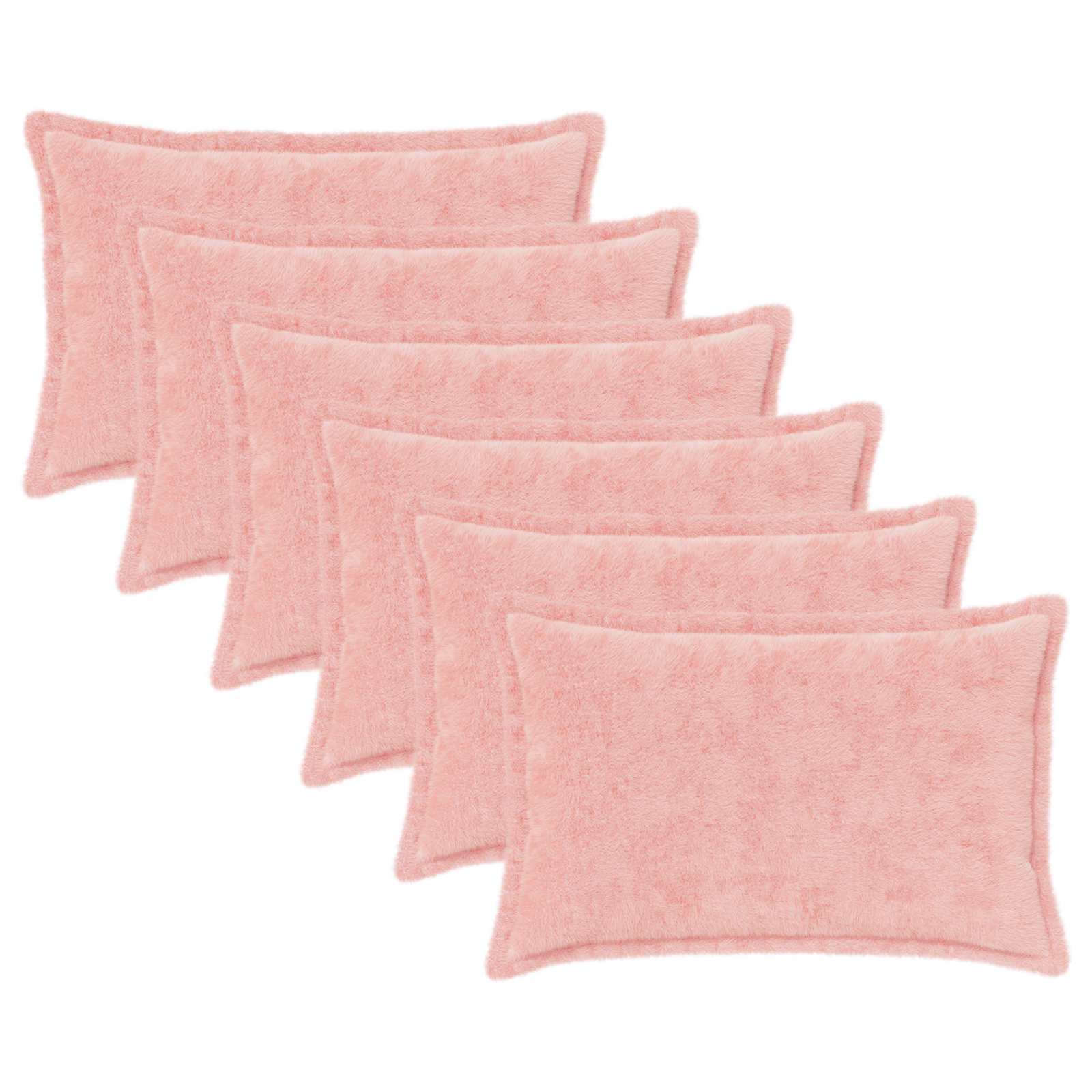 Federa 6 pz HOUTEN Rosa 50 x 70 cm Pelliccia di Coniglio Finta