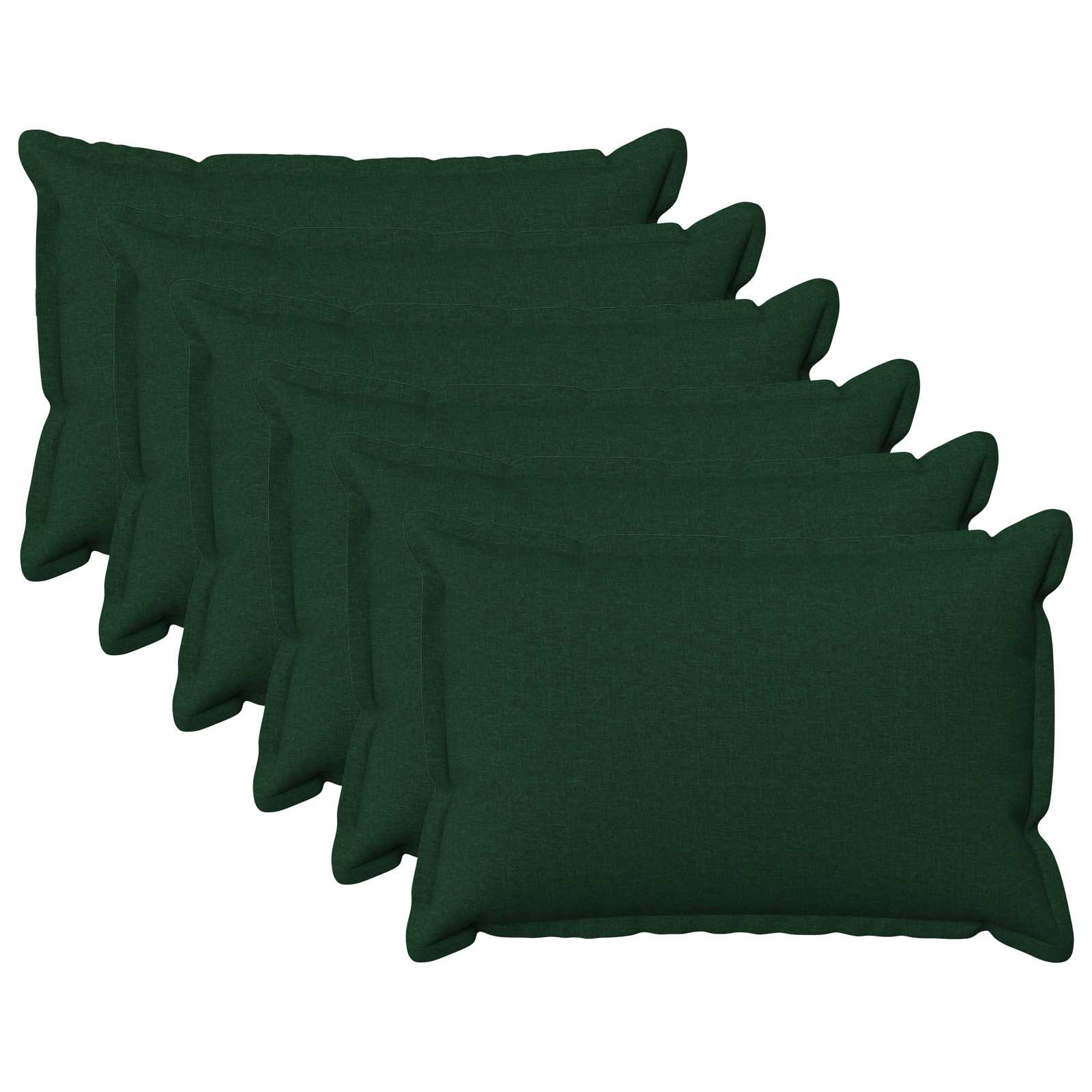 Federa 6 pcs HOUTEN Verde Scuro 50 x 75 cm Lino