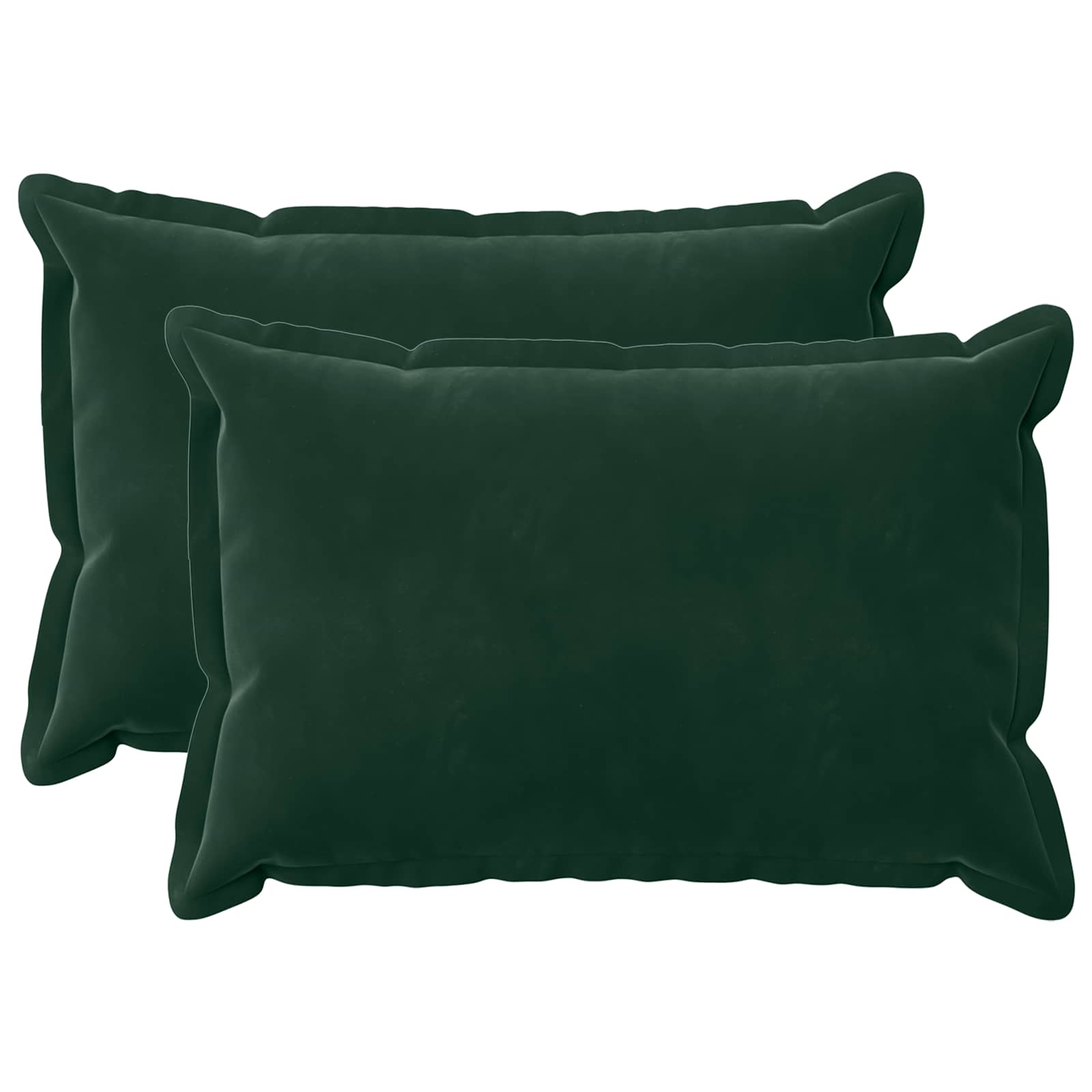 Federa 2 pcs HOUTEN Verde Scuro 50 x 75 cm Velluto