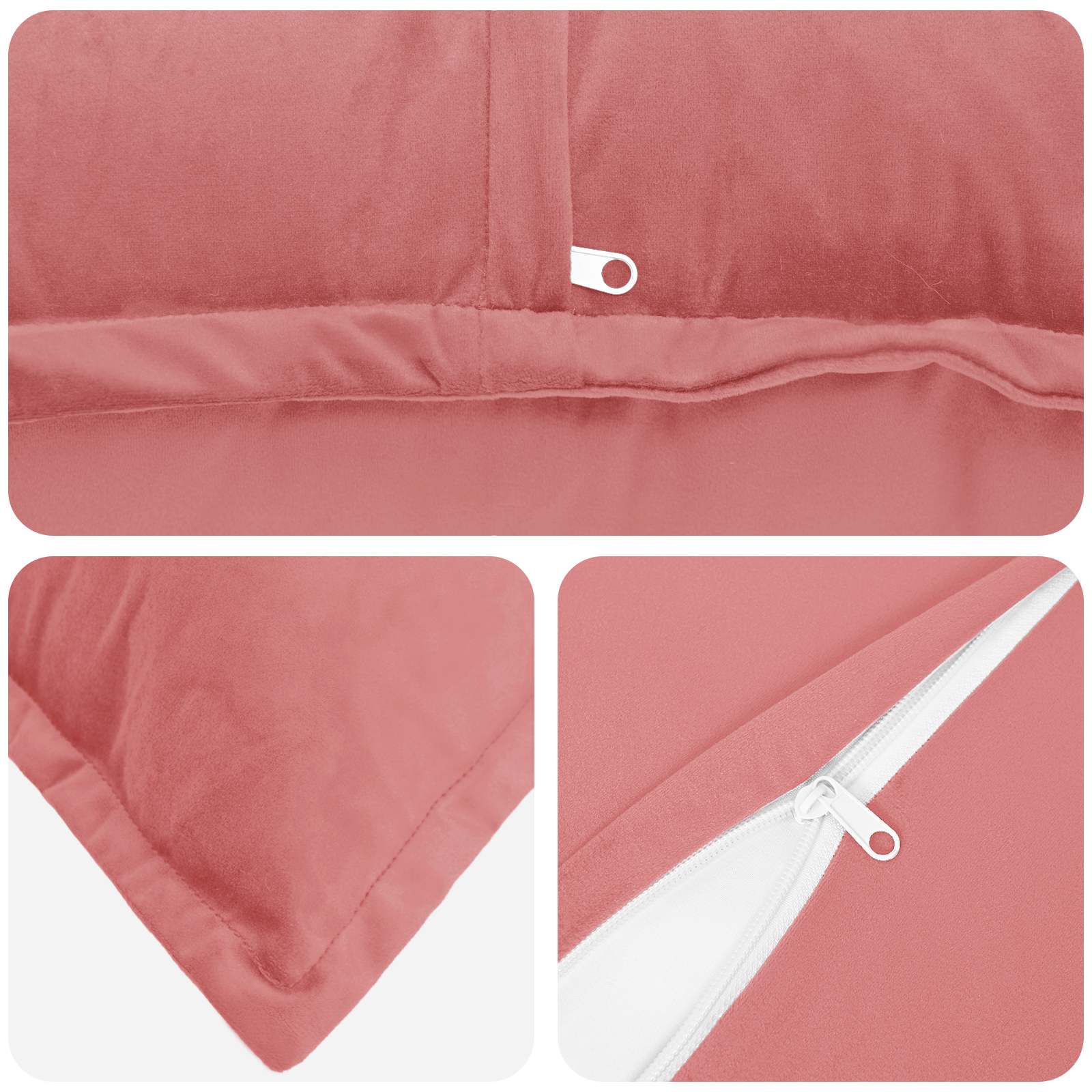 Federa 2 pcs HOUTEN Rosa 50 x 75 cm Velluto