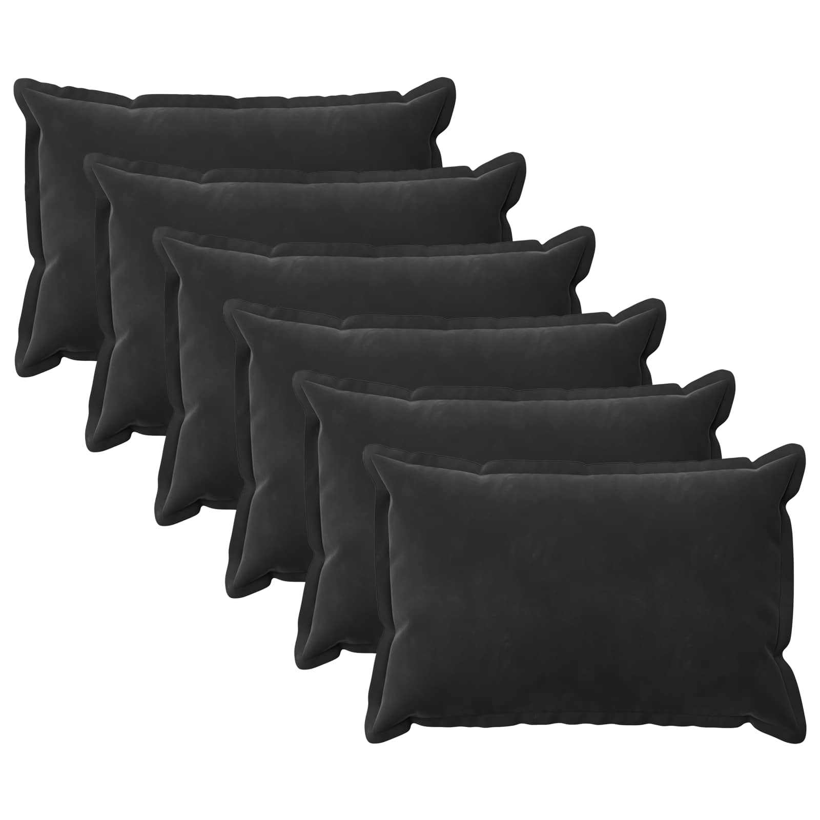 Federa 6 pcs HOUTEN Nero 50 x 75 cm Velluto
