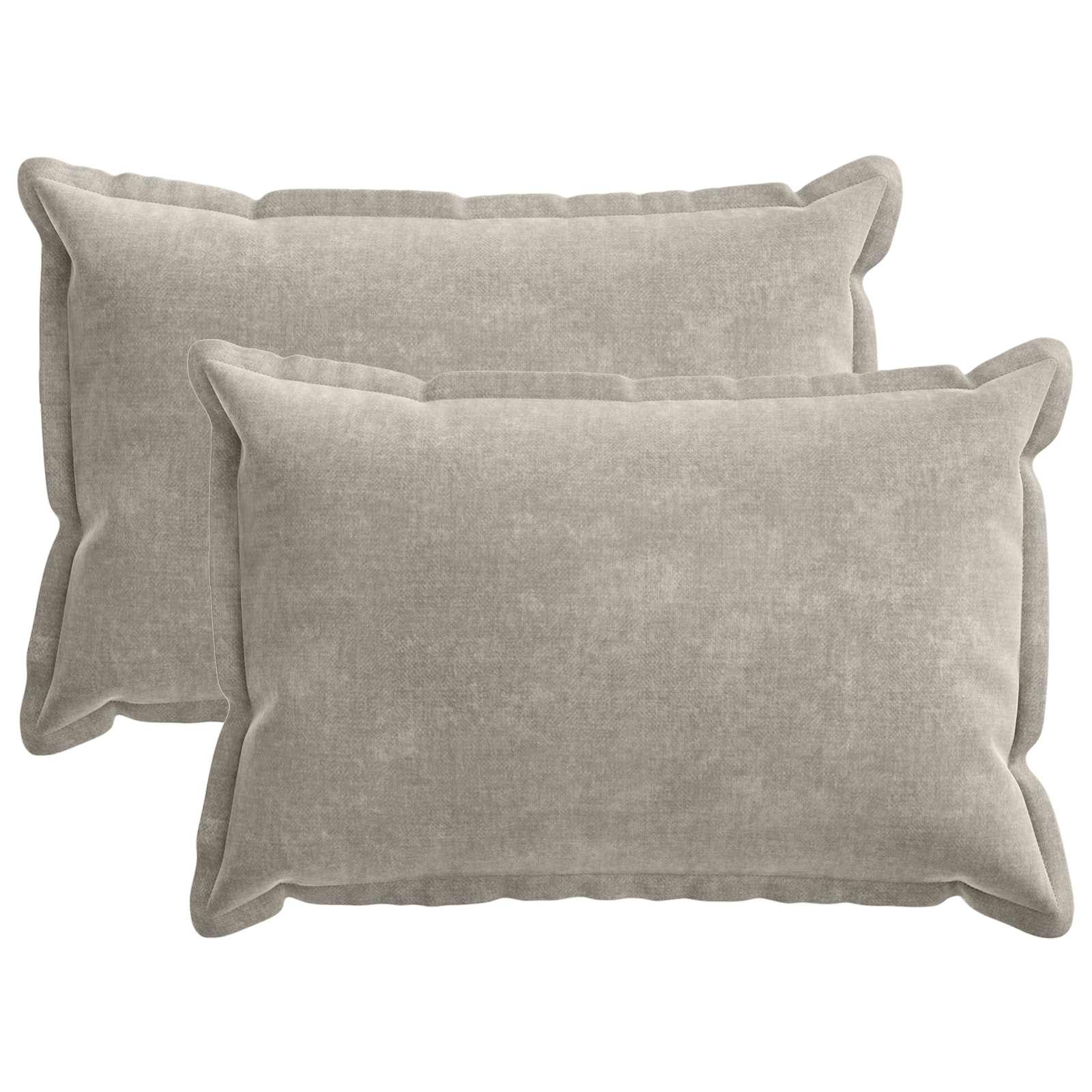 Federa 2 pz HOUTEN Grigio Chiaro 50 x 75 cm Tessuto Chenille
