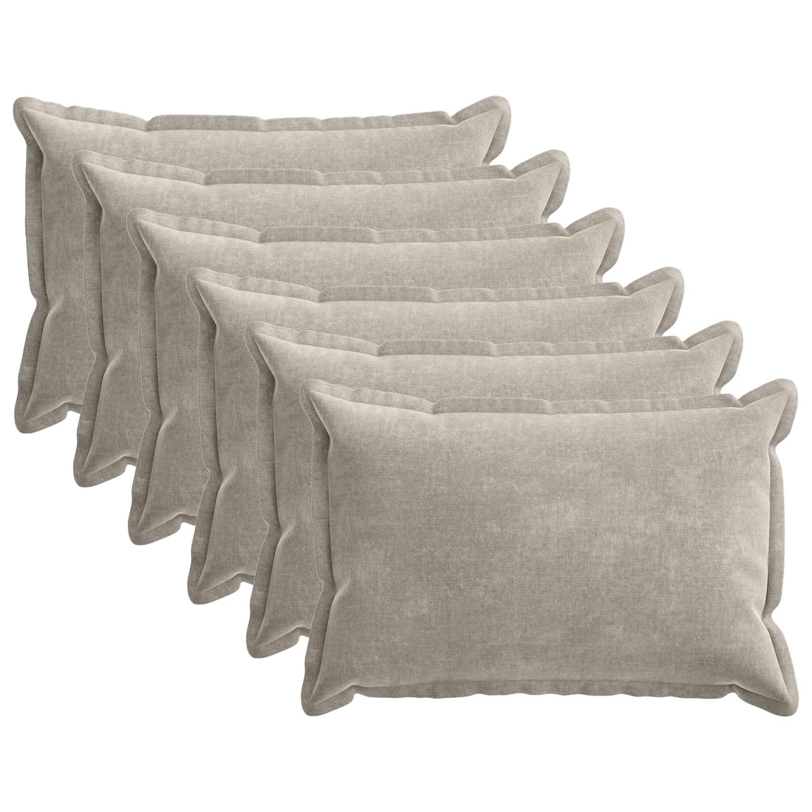 Federa 6 pz HOUTEN Grigio Chiaro 50 x 75 cm Tessuto Chenille