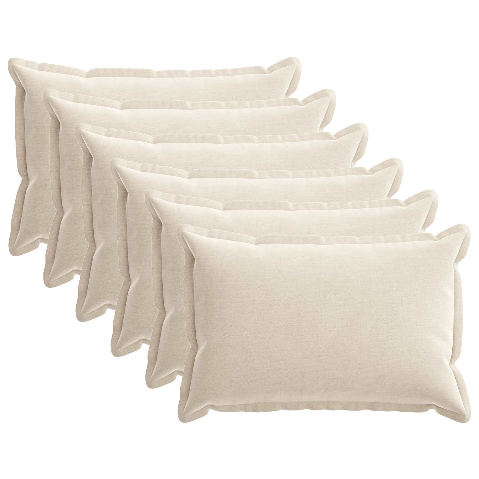 Federa 6 pz HOUTEN Crema 50 x 75 cm Tessuto Chenille