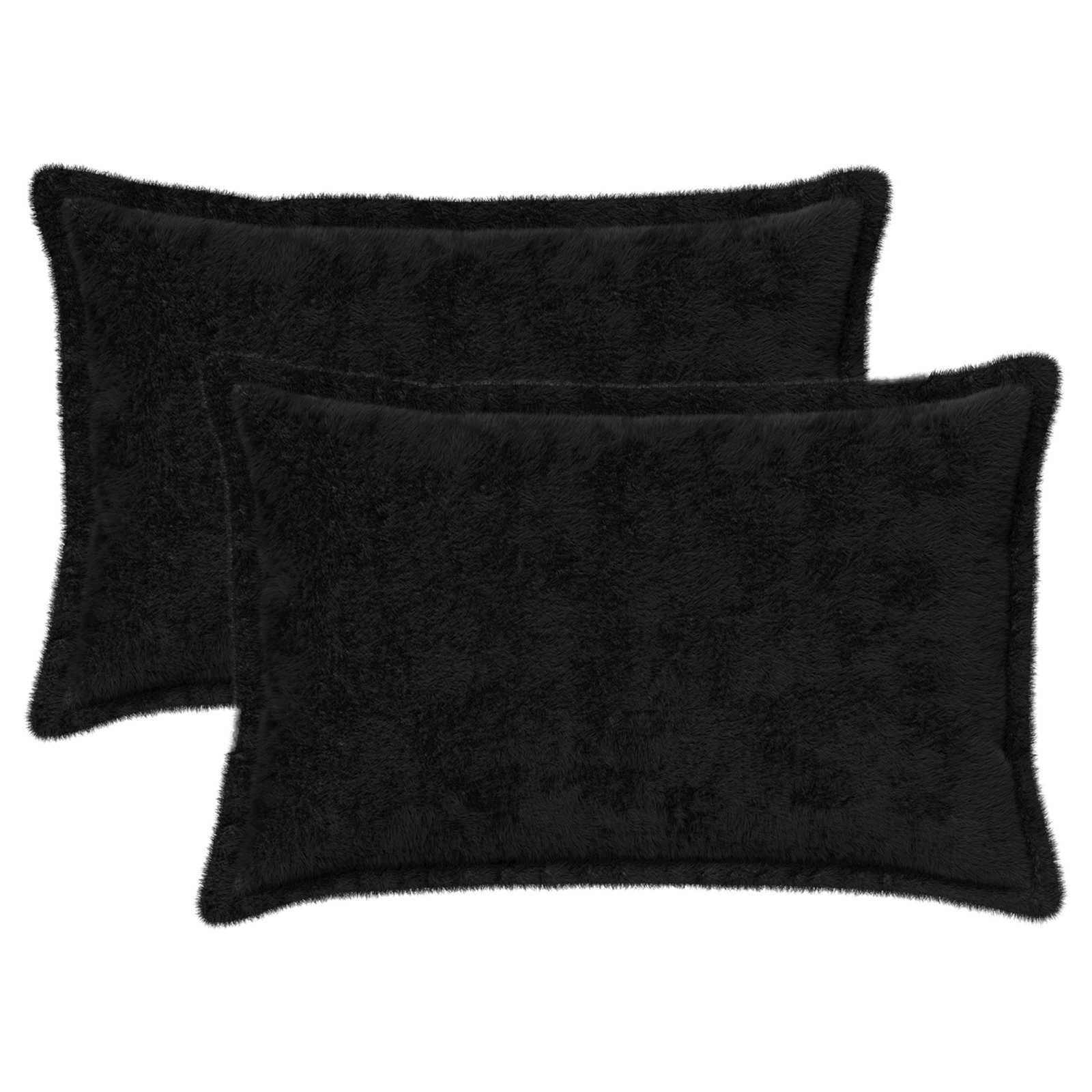 Federa 2 pz HOUTEN Nero 50 x 75 cm Pelliccia di Coniglio Finta