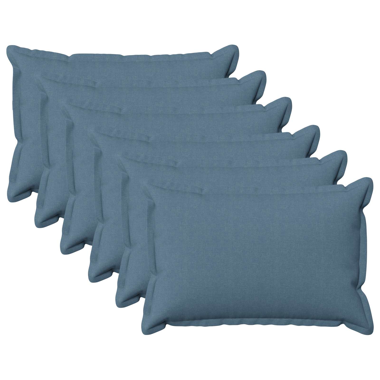 Federa 6 pcs HOUTEN Blu jeans 50 x 80 cm Lino