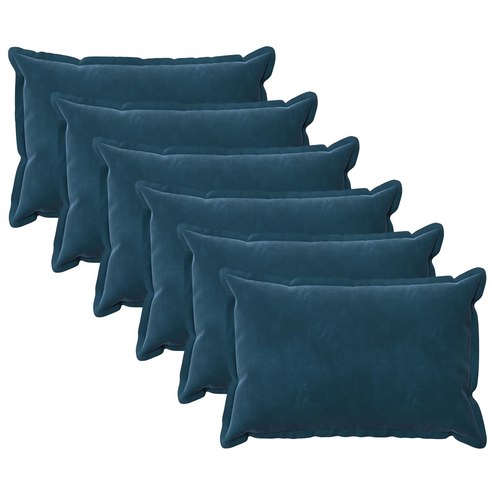 Federa 6 pcs HOUTEN Blu 50 x 80 cm Velluto