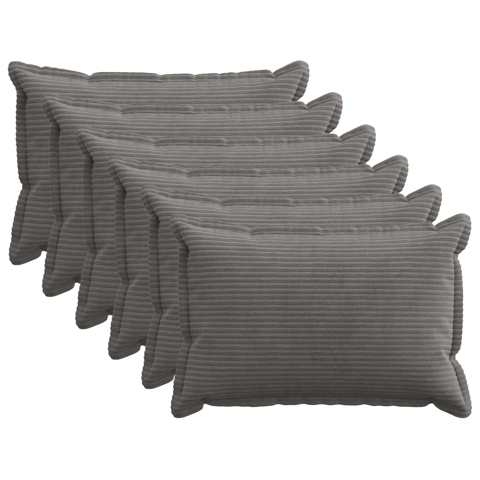 Federa 6 pz HOUTEN Grigio Scuro 50 x 80 cm corduroy