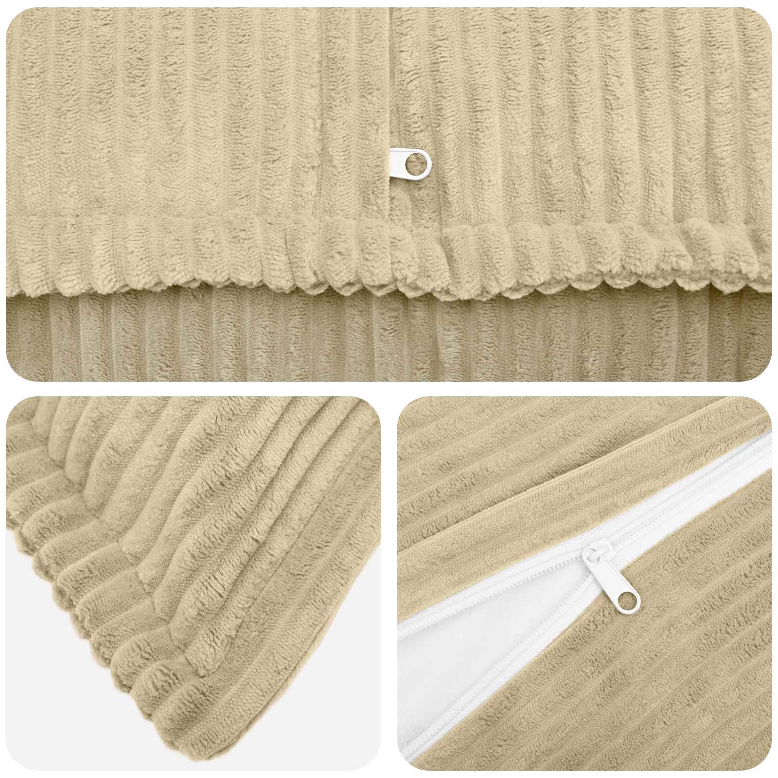 Federa 2 pz HOUTEN Grigio Verde Chiaro 50 x 80 cm corduroy