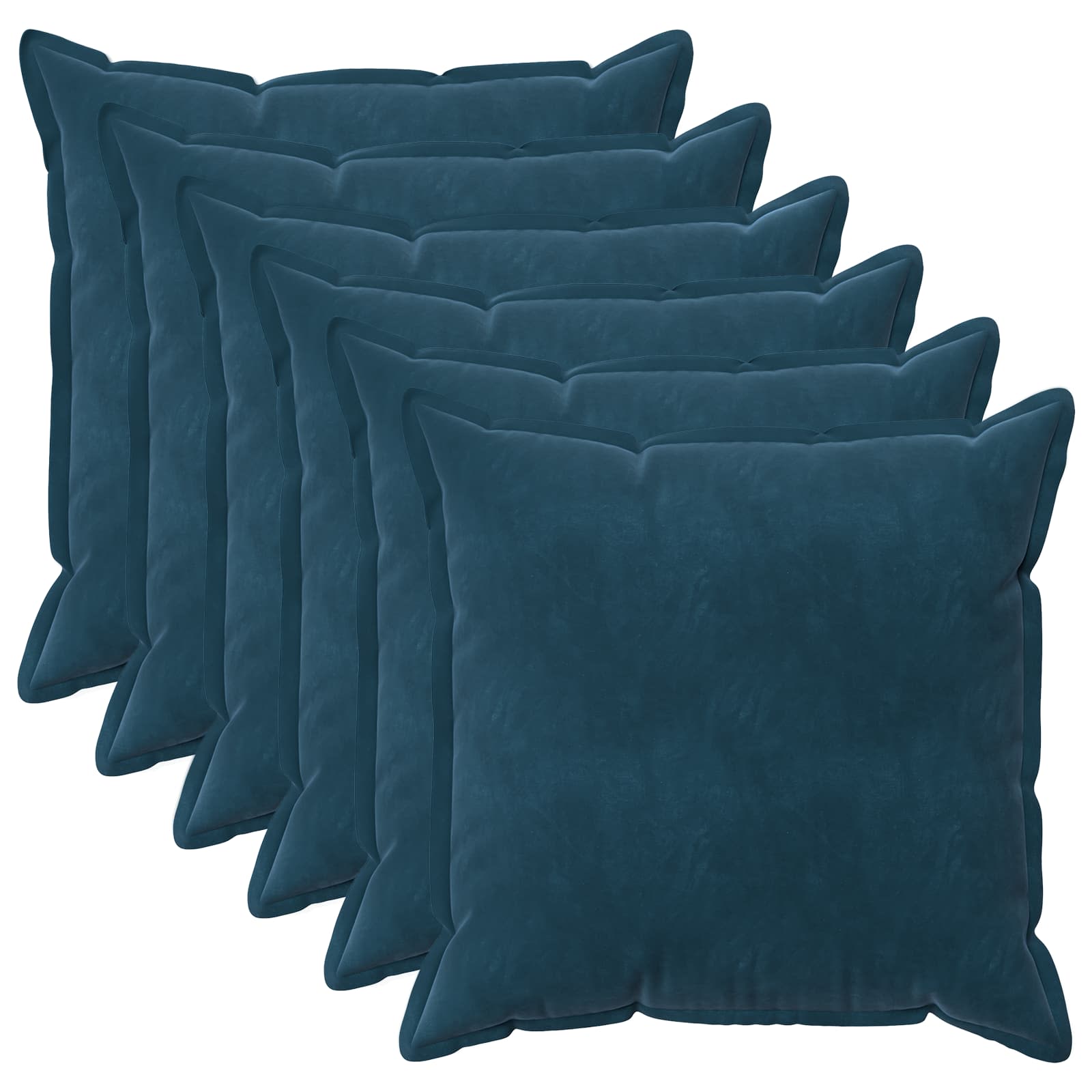 Federa 6 pcs HOUTEN Blu 55 x 55 cm Velluto