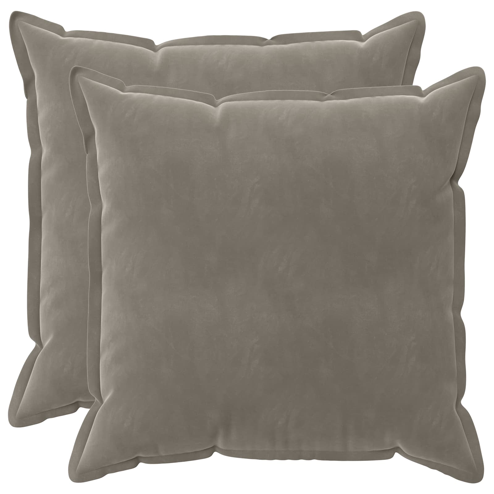 Federa 2 pcs HOUTEN Grigio Chiaro 55 x 55 cm Velluto