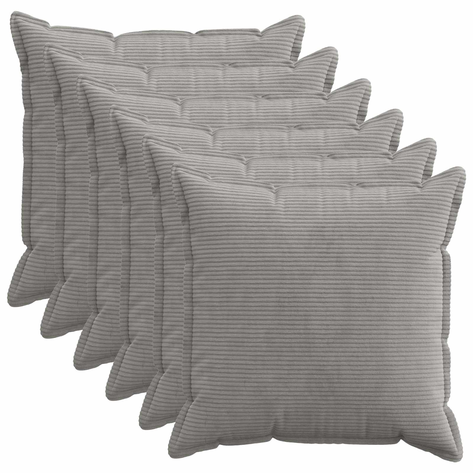 Federa 6 pz HOUTEN Grigio Chiaro 55 x 55 cm corduroy