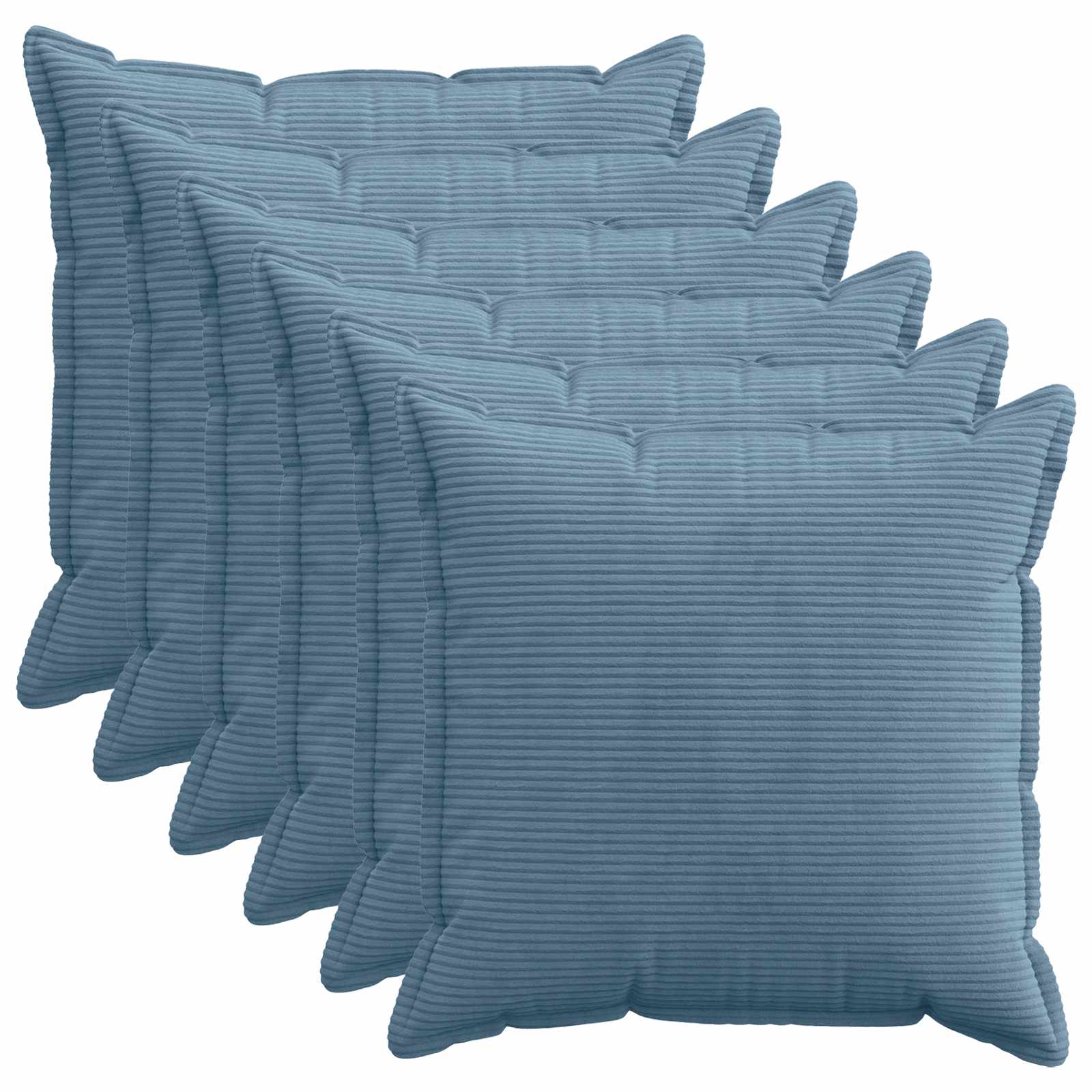 Federa 6 pz HOUTEN Blu 55 x 55 cm corduroy