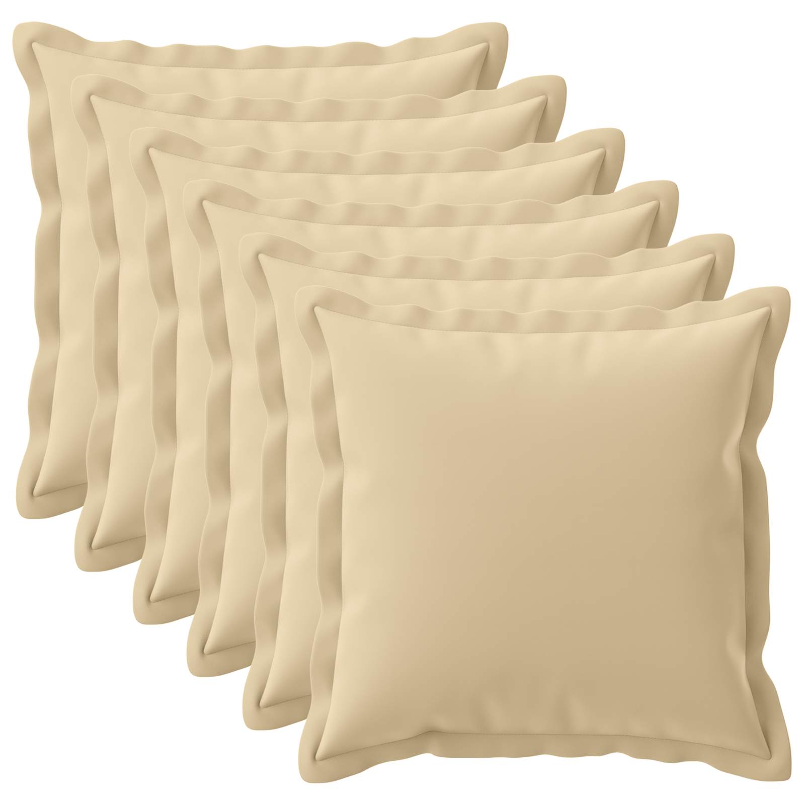 Federa 6 pz HOUTEN Beige 55 x 55 cm Poliestere
