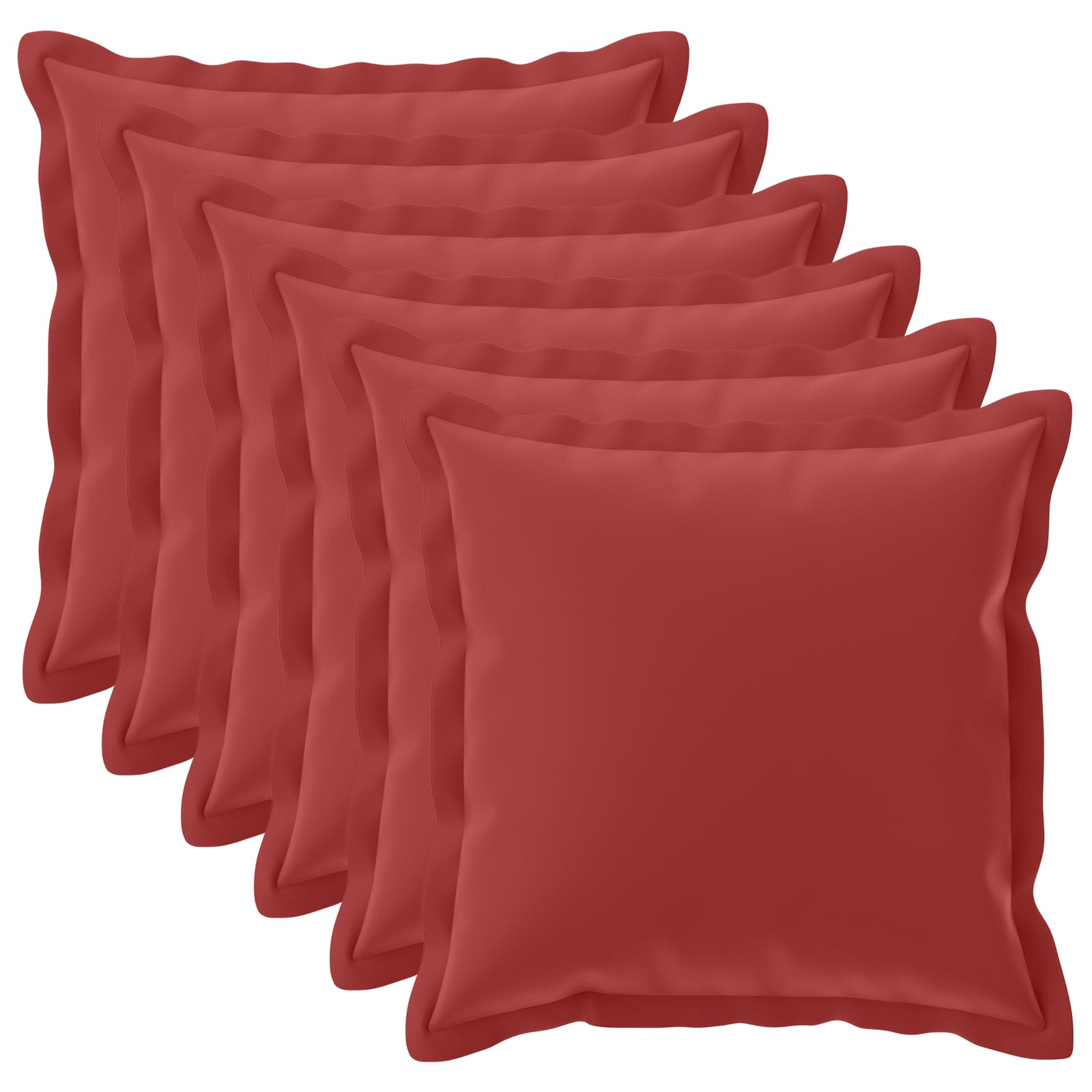 Federa 6 pz HOUTEN Rosso Vino 55 x 55 cm Poliestere