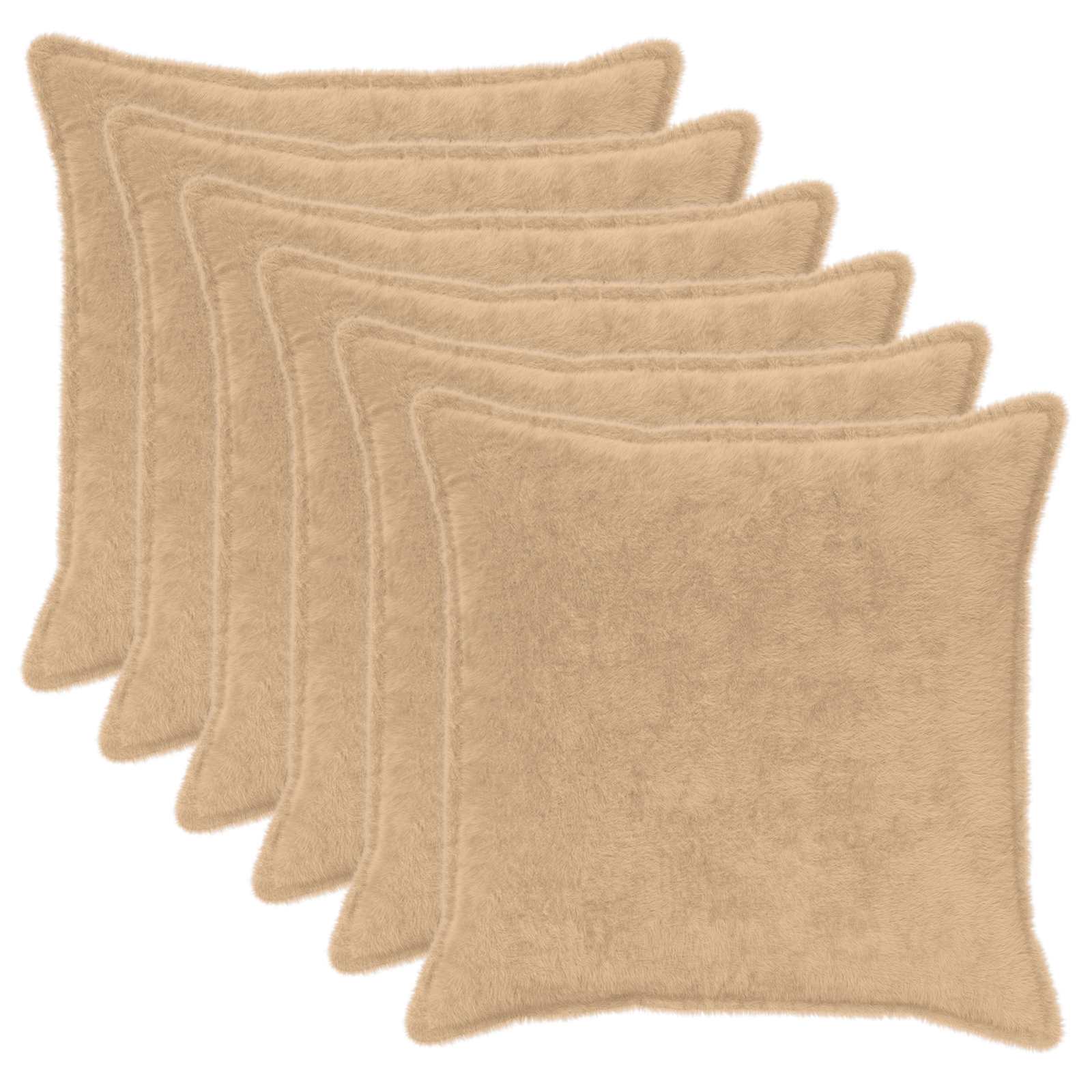 Federa 6 pz HOUTEN Crema 55 x 55 cm Pelliccia di Coniglio Finta