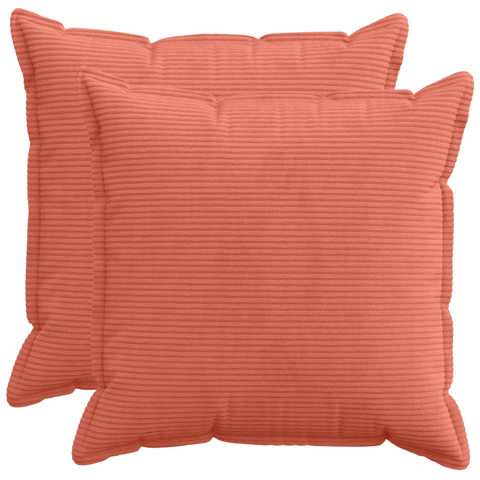 Federa 2 pz HOUTEN Rosso Arancio 60 x 60 cm corduroy