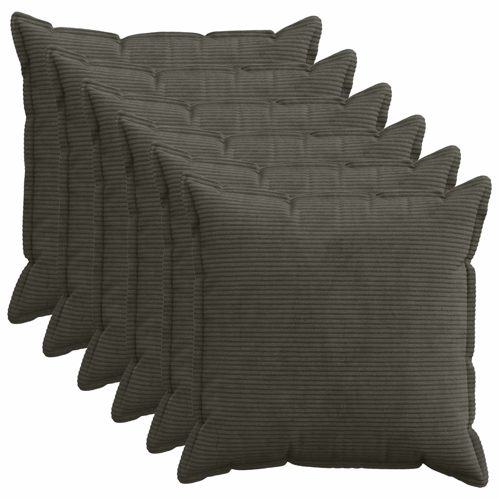 Federa 6 pz HOUTEN Antracite 60 x 60 cm corduroy
