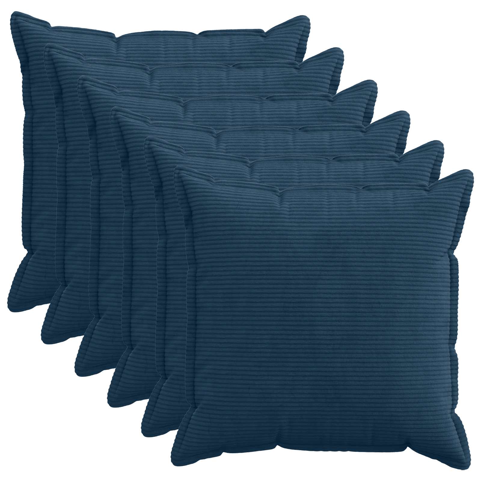 Federa 6 pz HOUTEN Blu navy 60 x 60 cm corduroy