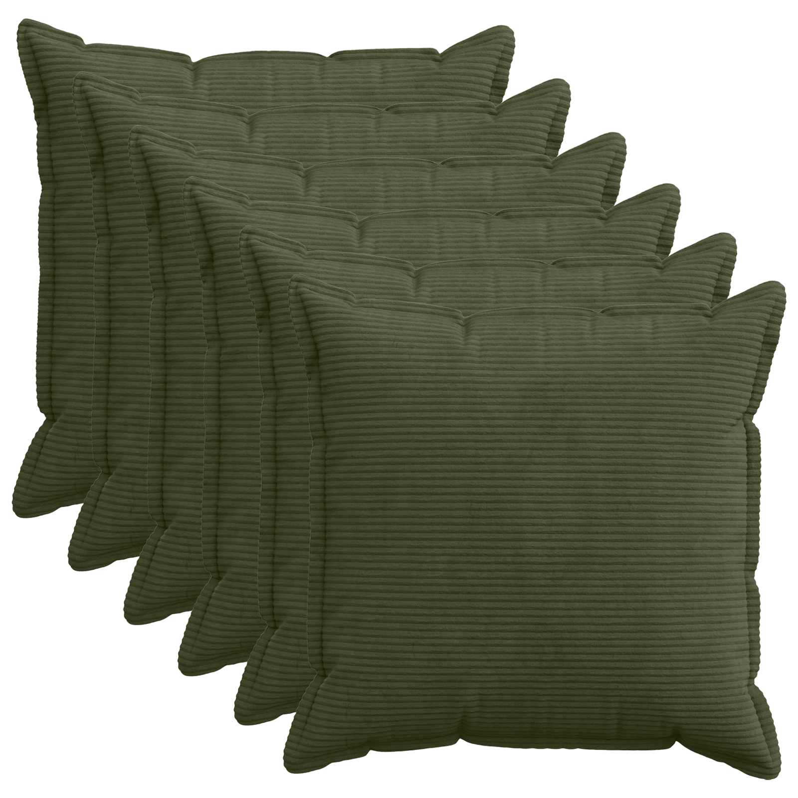 Federa 6 pz HOUTEN Verde 60 x 60 cm corduroy