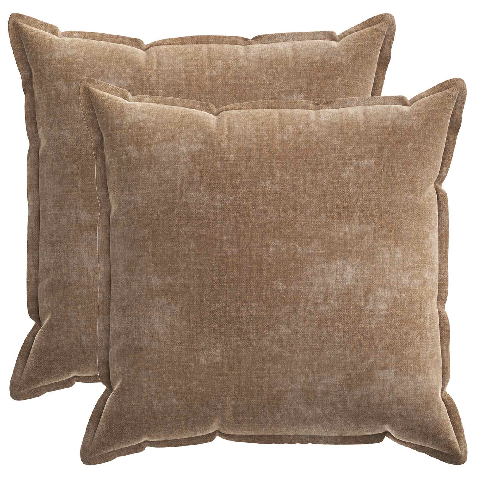 Federa 2 pz HOUTEN Marrone 60 x 60 cm Tessuto Chenille