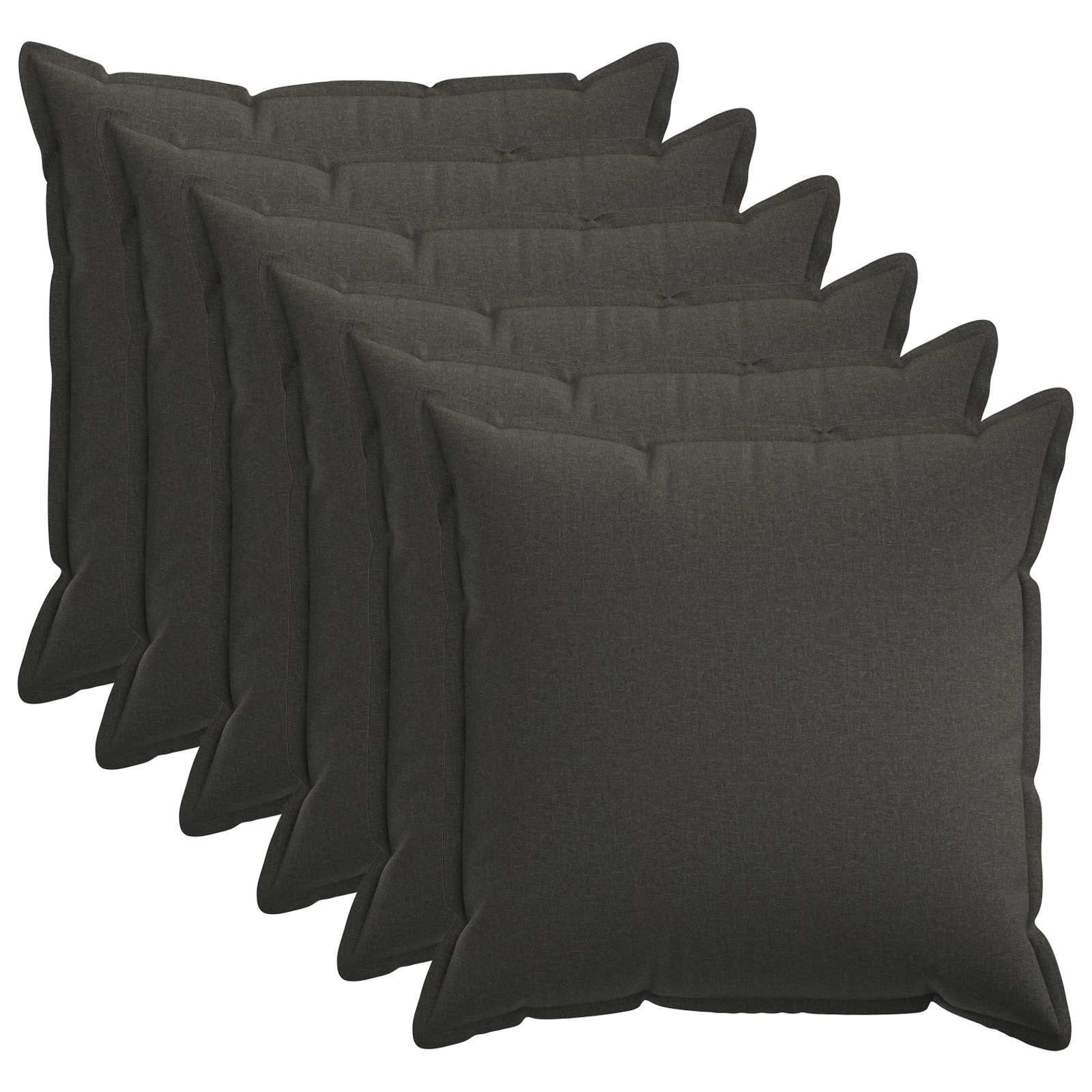 Federa 6 pcs HOUTEN Grigio Scuro 65 x 65 cm Lino