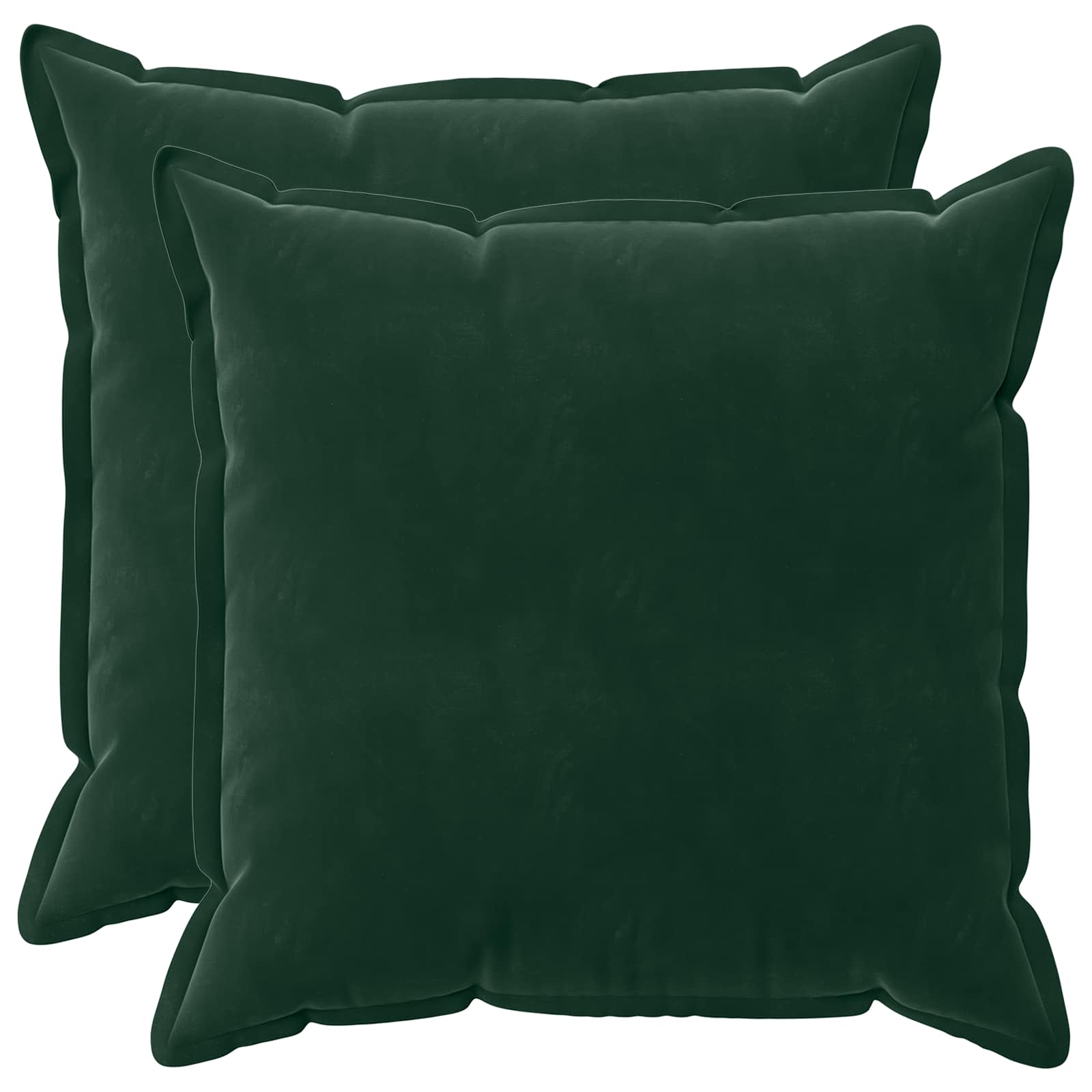 Federa 2 pcs HOUTEN Verde Scuro 65 x 65 cm Velluto