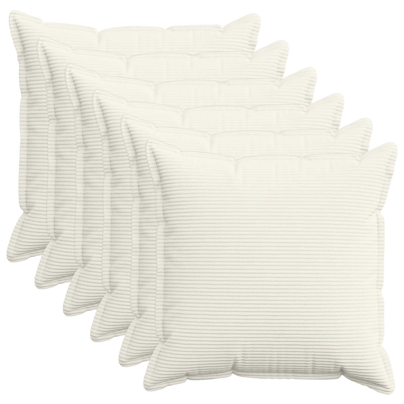 Federa 6 pz HOUTEN Crema 65 x 65 cm corduroy