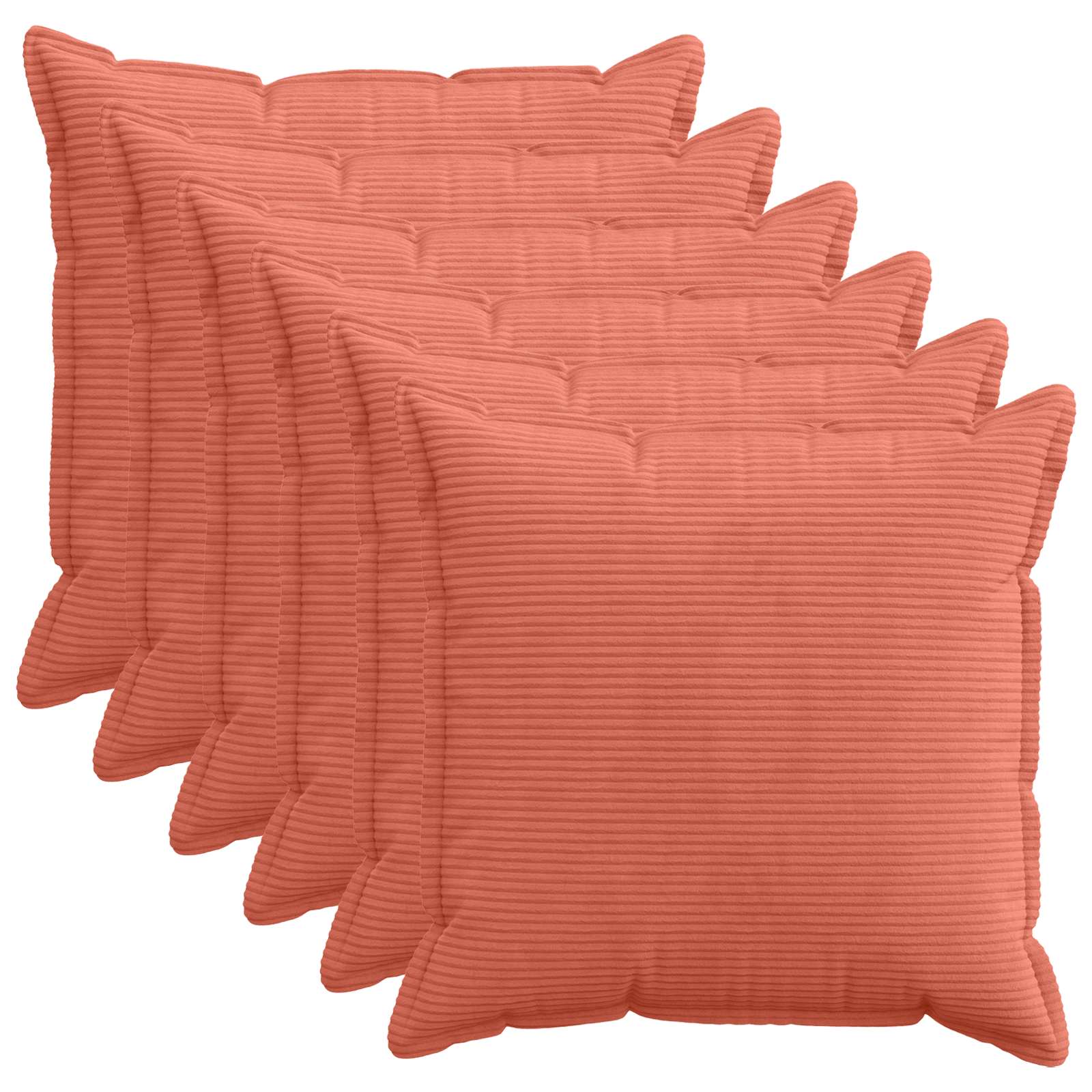 Federa 6 pz HOUTEN Rosso Arancio 65 x 65 cm corduroy