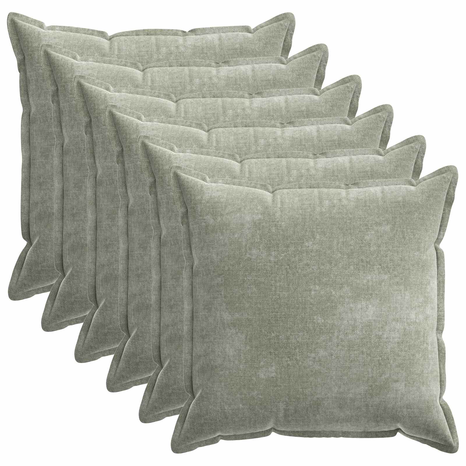 Federa 6 pz HOUTEN Verde 65 x 65 cm Tessuto Chenille