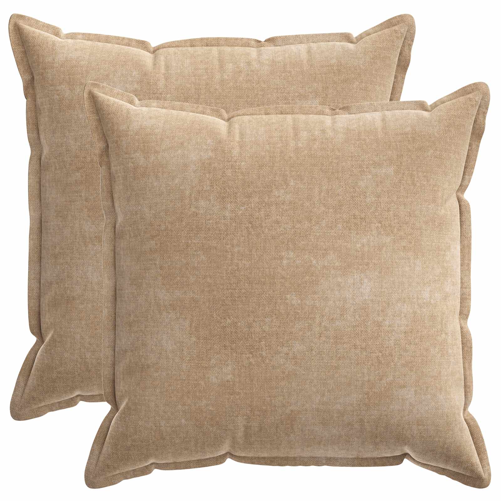 Federa 2 pz HOUTEN Tortora 65 x 65 cm Tessuto Chenille