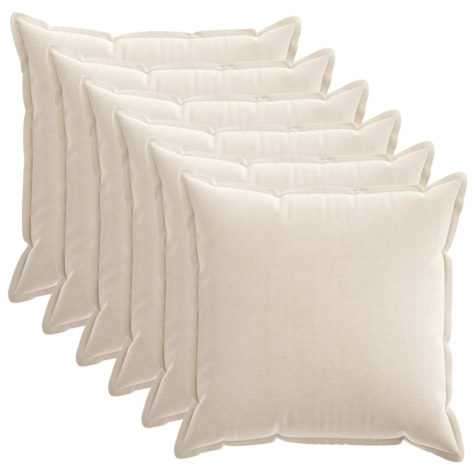 Federa 6 pz HOUTEN Crema 65 x 65 cm Tessuto Chenille