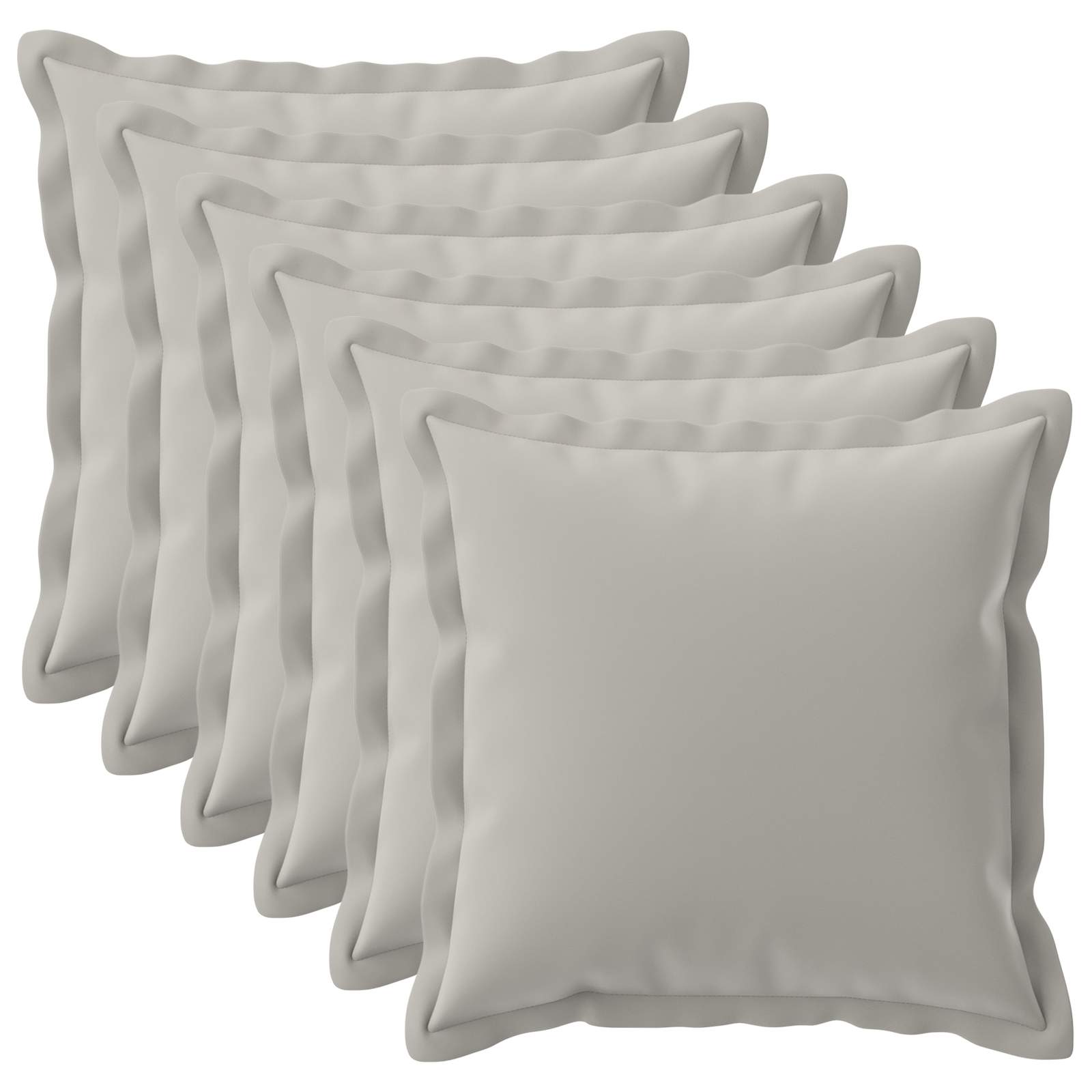 Federa 6 pz HOUTEN Grigio 65 x 65 cm Poliestere