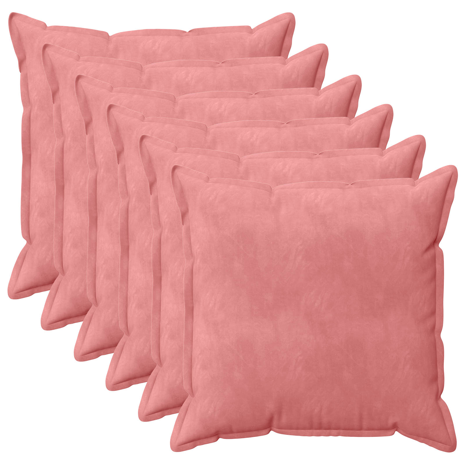Federa 6 pcs HOUTEN Rosa 70 x 70 cm Velluto