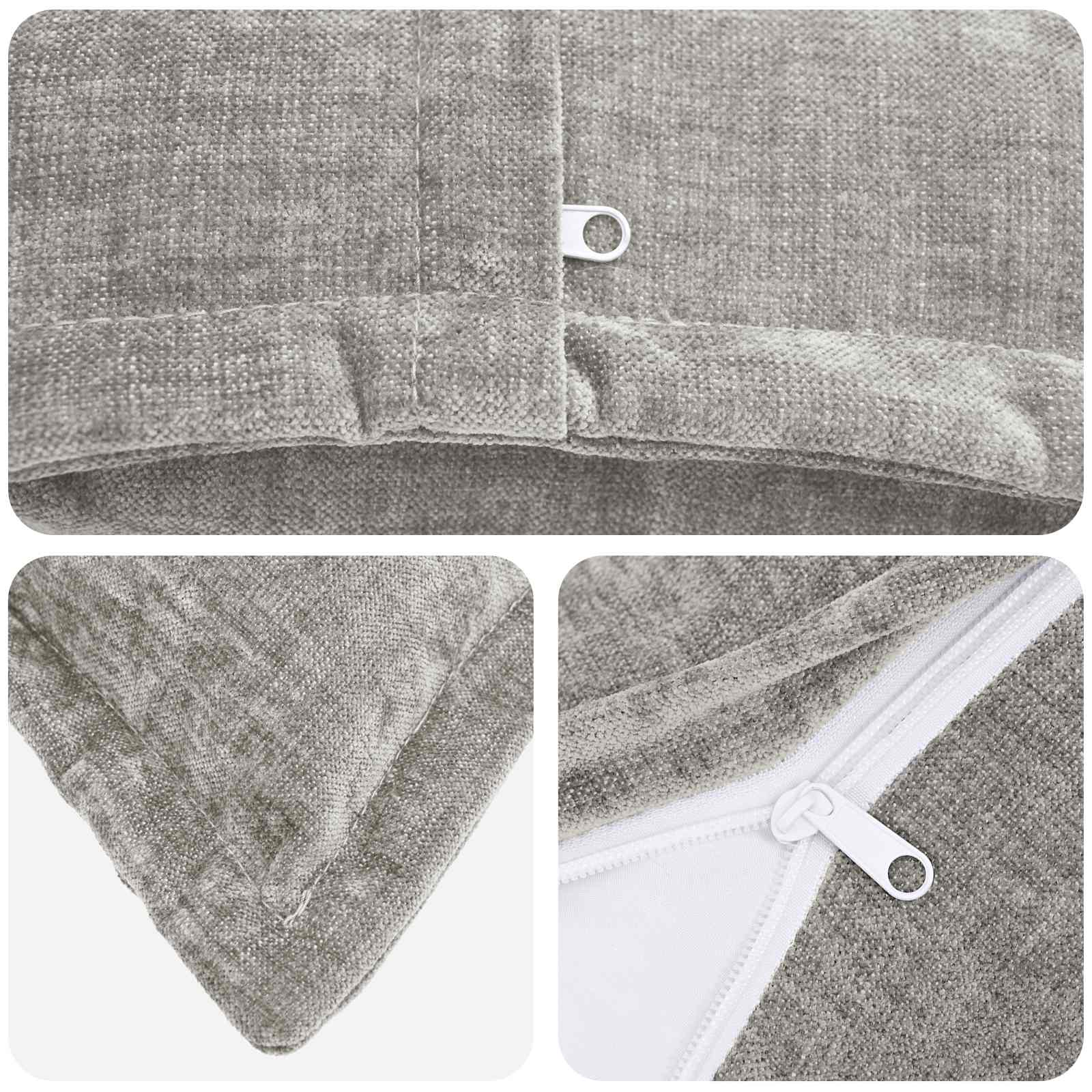 Federa 6 pz HOUTEN Grigio Chiaro 70 x 70 cm Tessuto Chenille