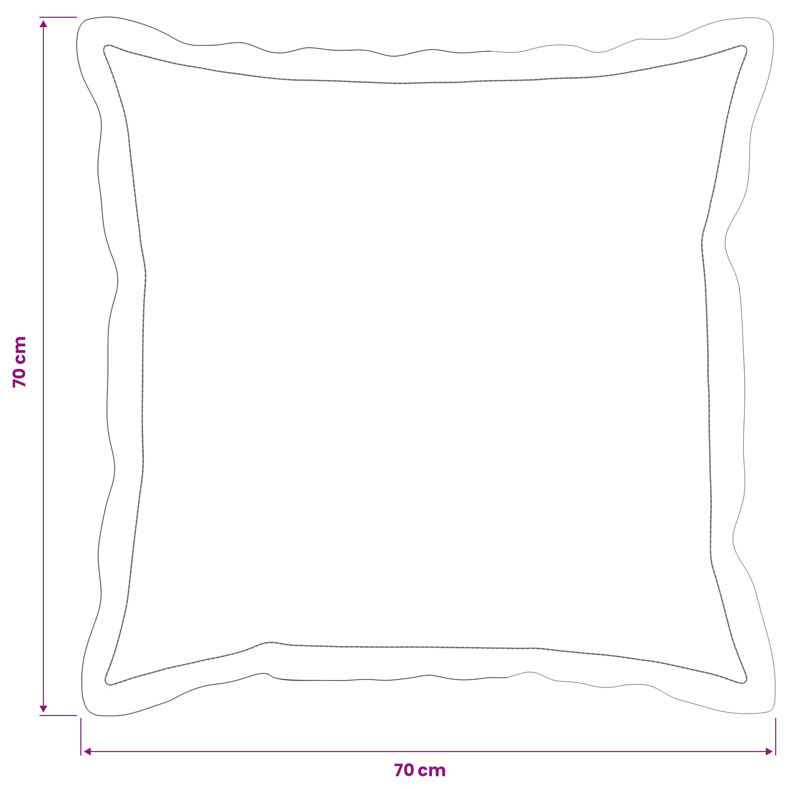 Federa 6 pz HOUTEN Grigio Chiaro 70 x 70 cm Tessuto Chenille