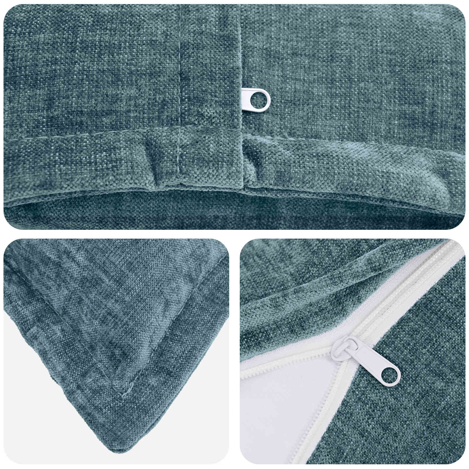 Federa 6 pz HOUTEN Blu 70 x 70 cm Tessuto Chenille