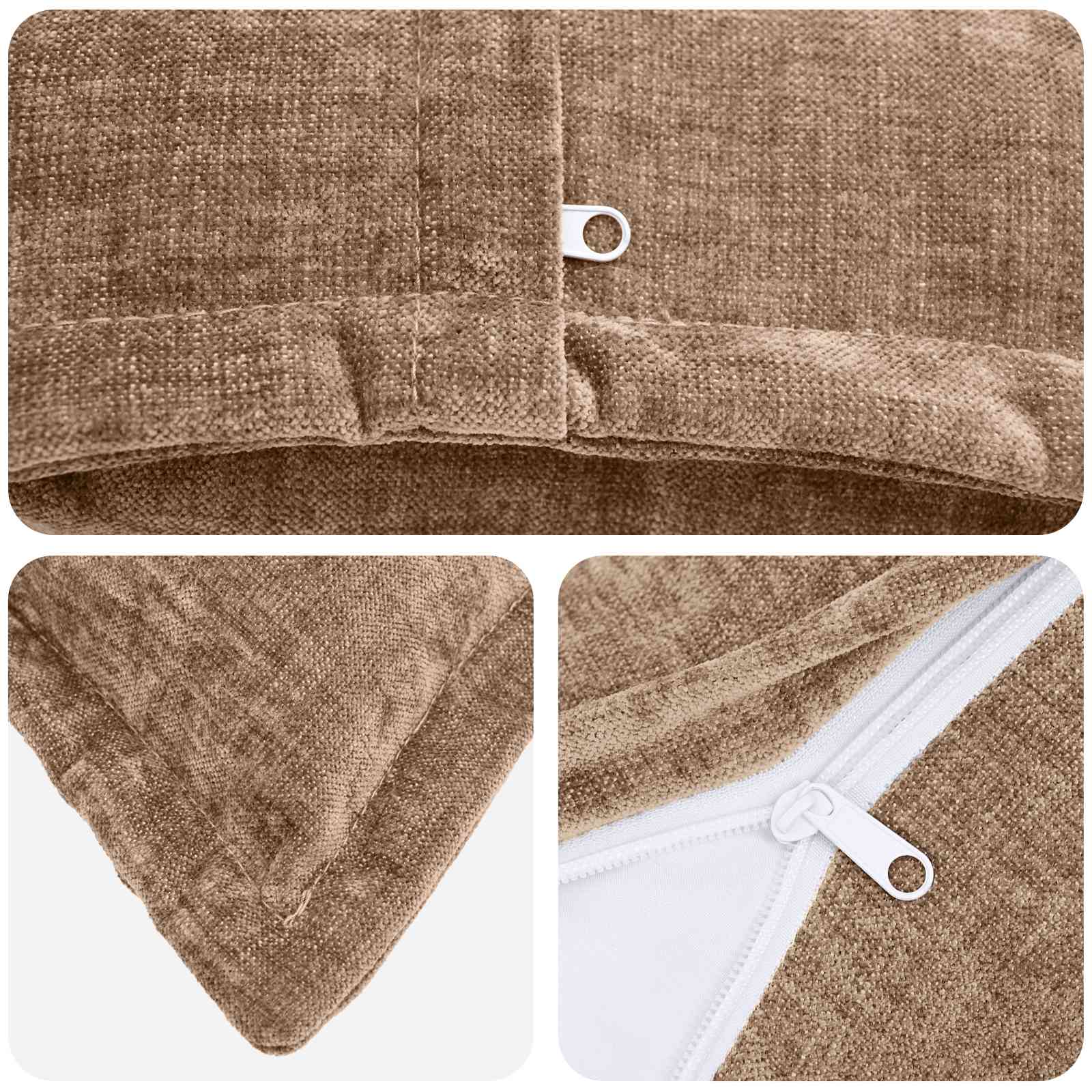 Federa 2 pz HOUTEN Marrone 70 x 70 cm Tessuto Chenille