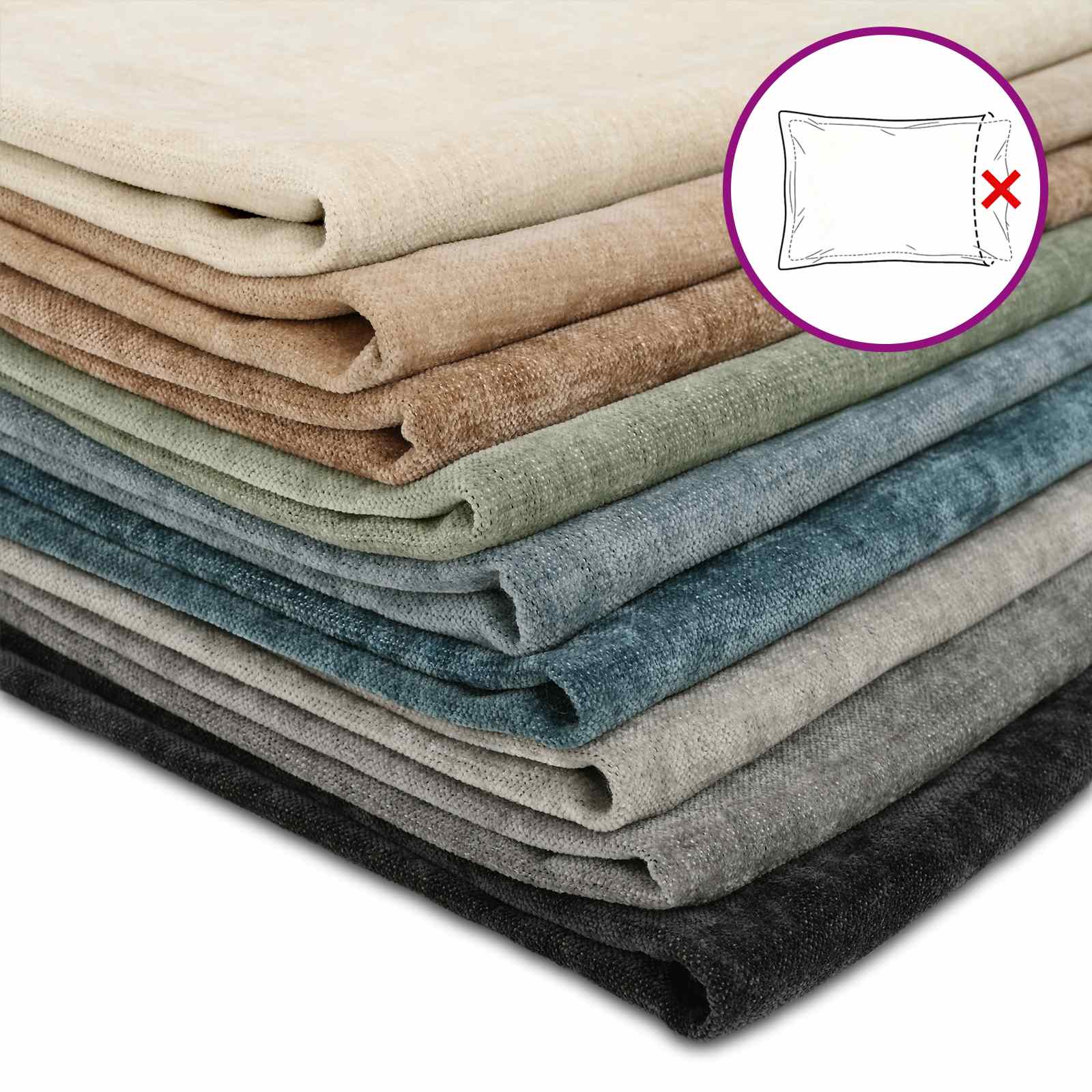 Federa 6 pz HOUTEN Marrone 70 x 70 cm Tessuto Chenille