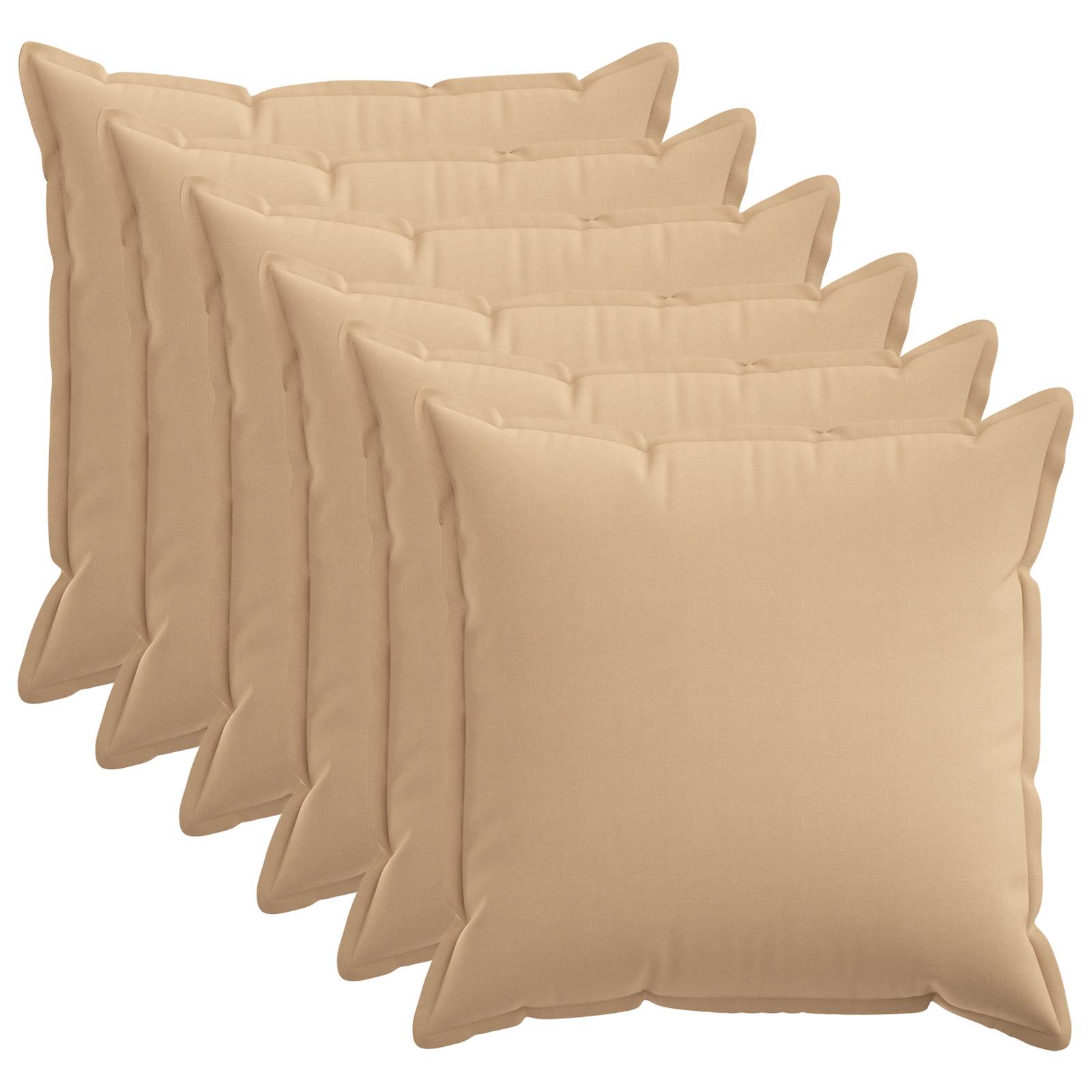 Federa 6 pcs HOUTEN Crema 80 x 80 cm Lino